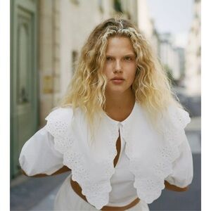 ZARA PETER PAN COLLAR POPLIN SHIRT
